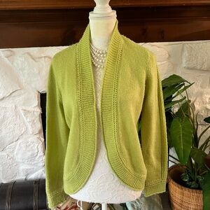 Chico's Lime Green Women's Open Cardigan Shrug Size 8 medium
